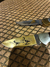 Franklin Mint Canada Goose Lockback Pocketknife Wood Handle, SS Drop Point, picture