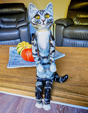 EXTREMELY RARE Large jointed Winstanley Pottery Tabby Cat picture
