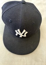 New Era 59FIFTY New York Yankees Fitted Hat 7 1/8 Navy MLB On-Field Cap picture