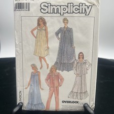 1980's Simplicity Misses Nightgown,Robe,Bed Jacket Pattern 8310 Size Pt-Lg Uncut picture