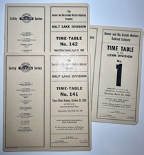 DRGW Rio Grande Railroad Time Table x3 Salt Lake Utah Trains 1959-61 Softcover picture