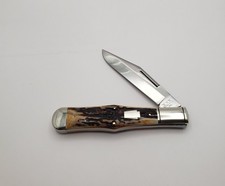 Schatt & Morgan by Queen Large  Folding  Hunter  Unused Genuine Stag 1-600 picture