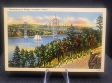 POSTCARD: ￼ Waldo Hancock Bridge Bucksport Maine J11￼ picture