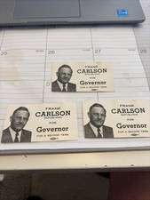 3 Vintage 1949 Re-Elect Kansas Governor Frank Carlson Second Term Campaign Cards picture