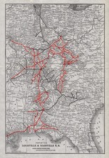 1924 Antique Louisville & Nashville Railroad Map  L & N Railroad Map 3254 picture
