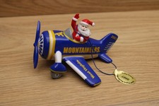 2007 Danbury Mint West Virginia Mountaineers Santa Victory Plane Ornament WVU picture