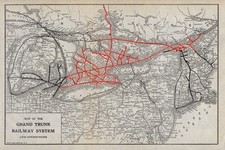 1922 Antique GRAND TRUNK System Railway Map Grand Trunk Pacific Railroad 3253 picture
