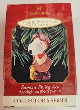 1999 Hallmark Famous Flying Ace Spotlight on Snoopy #2 Keepsake Ornament NEW HTF picture