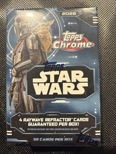 Topps 2025 Chrome Star Wars Sealed Blaster Box 32ct Mandalorian Grogu picture