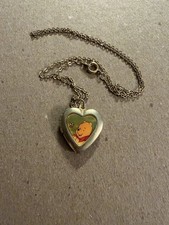 Vintage Disney Winnie The Pooh Best Friend Heart Shaped Photo Locket Pendant picture