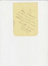 WALTER CASSELMAUTOGRAPH NOTE SIGNED picture