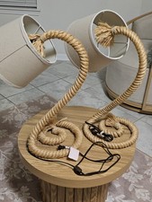 Vintage Coiled Rope Audoux Minet-style MCM Table Lamp set picture