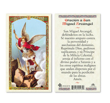 Oracion a San Miguel Arcangel (Michael) - Spanish - Paperstock Holy Card 041SNL picture