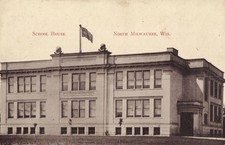 Postcard North Milwaukee Wisconsin School House c 1910 picture