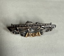 VTG SMALL 3 Stars WW II Sterling SILVER US Submarine Navy Combat Pin Badge Award picture