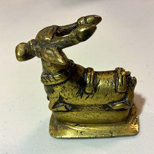 Vintage/Antique Hindu Bull Nandi Figurine Solid Brass picture