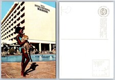 Vintage InterContinental Nairobi Kenya Postcard Woman Cheetah Pool Safari HQ picture