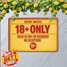 Eighteen Or Older Playground Notice Sign Garden Patio Novelty Metal Tin Plaque picture