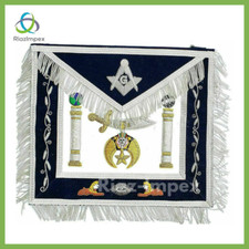 Hand MADE SHRINER Masonic Hand Embroidered Apron HIGH END - Masonic Regalia picture