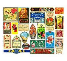 Colorful Perfume, Bath & Cologne Stickers, Bathroom Décor, DIY Craft Sheet, 851 picture