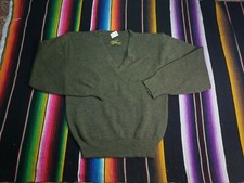Dutch Military Bluvend Motecht Mitin Olive Green Wool V-neck Sweater Size 3 picture