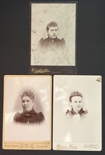 Lot 3 Woman Cabinet Cards Victorian Era Beauties Fashion Clothes Dresses Photo picture
