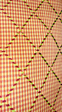 French Scalamandre Fabric 9 yds, Rose Brick w/green diamond lattice, all cotton picture
