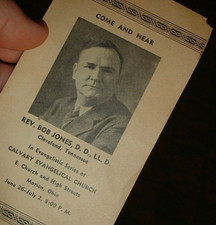Old antique 1930's Come & Hear Rev. BOB JONES BJU flyer tract Calvary Marion OH  picture