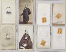 1860s Civil War 2c Stamped CDV Lot 4 Portraits Adrian Michigan Morris  picture