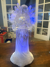 2002 Avon Holiday Treasures Glowing Fiber Optic Angel 11.75” Color Changing picture