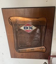 1956 DX GAS OIL SERVICE FILLING STAION ARTHUR FUHAM AWARD PLAQUE picture