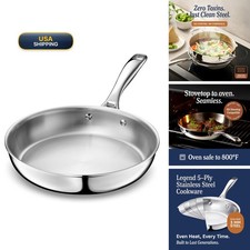 LEGEND COOKWARE 5-Ply Stainless Steel 12-Inch Frying Pan - Induction, Oven Safe picture