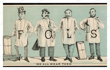 Boston 1880s Satirical Cartoon FOLS Men Standard Postcard picture