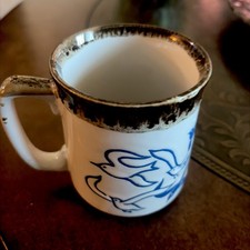 Vintage Otagiri Seagulls Ocean Marine Birds Brown Drip Glaze Coffee Mug Cup picture