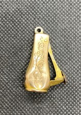Vintage 10K Gold Cigar Cutter Watch FOB Engraved GCS As Is Dented Read Info picture