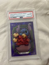 Stitch 2024 Topps Chrome Disney #93 Purple Green Pulsar Refractor /150 picture