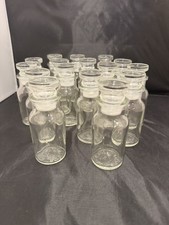 Lot of 16 Vintage Japan Glass Apothecary Bottles Ground Stoppers 4.5