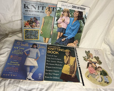 Vintage 1960s Needle Point Sewing Knit Crochet Books Lot of 5 picture