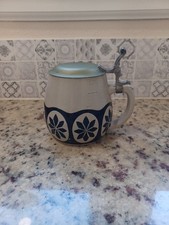 Vintage pre-1964 German lidded .5L stein. Marzi & Remy stamped 2379, pewter work picture