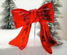 Rare Large Red Bow Topper for Ceramic Christmas Tree Lights Bulbs Star picture