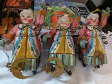 Vintage 1991 House Of Hatten Pixie Elf Grandma Bell Moon Ornament Folk, Set Of 3 picture