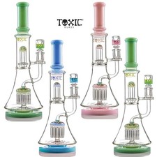 12″ Double Perc Squid Beaker High Quality Glass Different Colors Available T52 picture