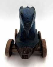 VINTAGE Wooden Holy Cow Nandi on Wheels Handcarved Figurine/Pull Toy picture