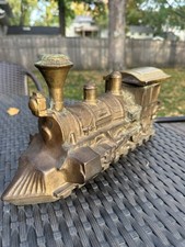 RARE VINTAGE Solid Heavy Brass Steam Engine Wood Stove Humidifier 13+ Pounds picture