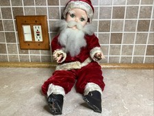 Vintage Hard Body Santa Claus Doll-plastic Face -18