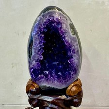 10.3LB  Natural rare amethyst Dinosaur EGG Quartz Crystal Specimen healing+stand picture