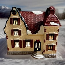 Vintage 1986 Dept 56 Snow House Village Sonoma Hand Painted Ceramic LED Light picture
