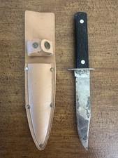 Vintage Imperial USA Fixed Blade Hunting Knife 9” Black Handle w/ Sheath picture