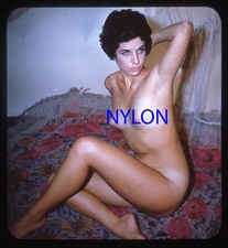 RARE VINTAGE 1950s 3-D STEREO COLOR SLIDE OF A NUDE MODEL picture