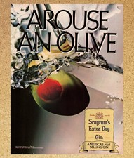 Seagram's Extra Dry Gin Olive Alcohol - Magazine Print Ads Poster 1987 picture